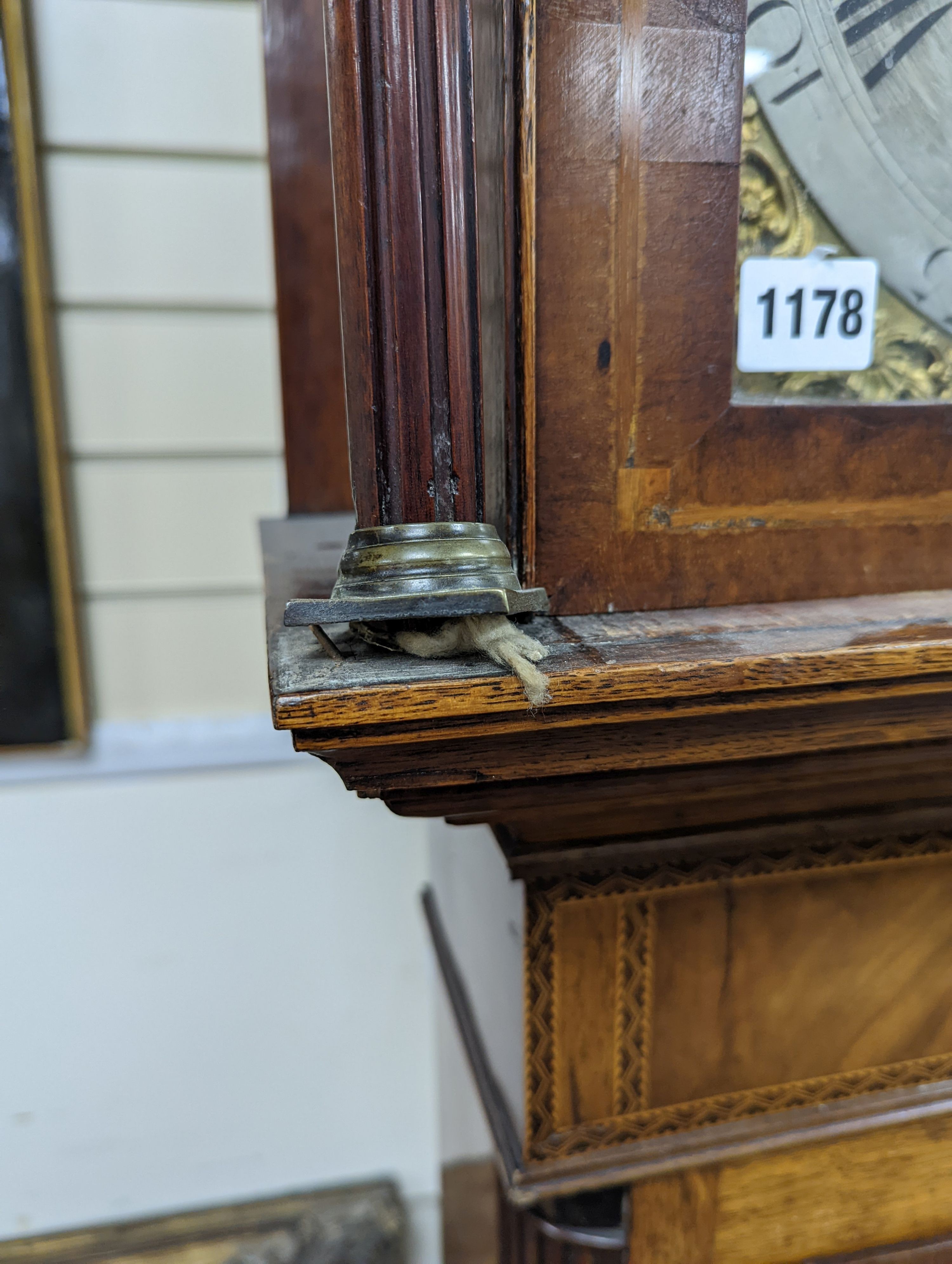 A George III mahogany banded oak 8 day longcase clock marked Caleb Boney, Padstow, height 210cm